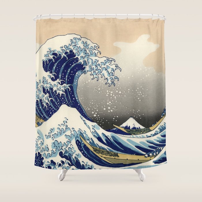 Katsushika Hokusai "The Great Wave off Kanagawa" Shower Curtain Gallery Image 1