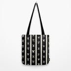 Coquette beige Bows on a black and beige stripes background pattern Tote Bag Gallery Image 2