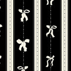 Coquette beige Bows on a black and beige stripes background pattern Coffee Mug Gallery Image 2