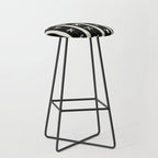Coquette beige Bows on a black and beige stripes background pattern Stool Gallery Image 1