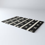 Coquette beige Bows on a black and beige stripes background pattern Rug Gallery Image 3