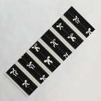 Coquette beige Bows on a black and beige stripes background pattern Yoga Mat Gallery Image 1