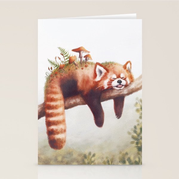 Sleepy Red Panda Stationery Card Gallery Image 2