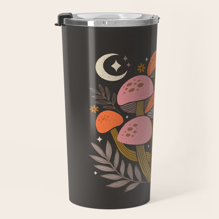 Mushrooms and Moons - Dark Travel Mug Gallery Image 3