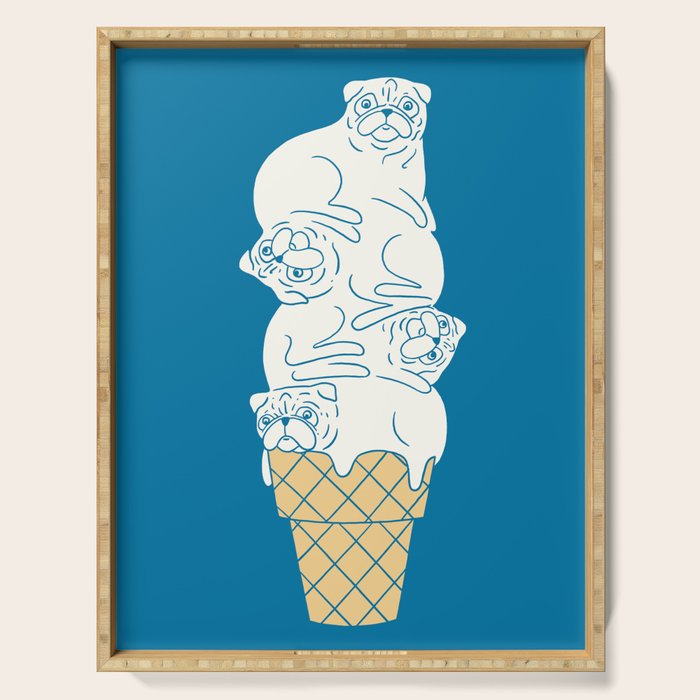 Pug Ice Cream Serving Tray Gallery Image 1