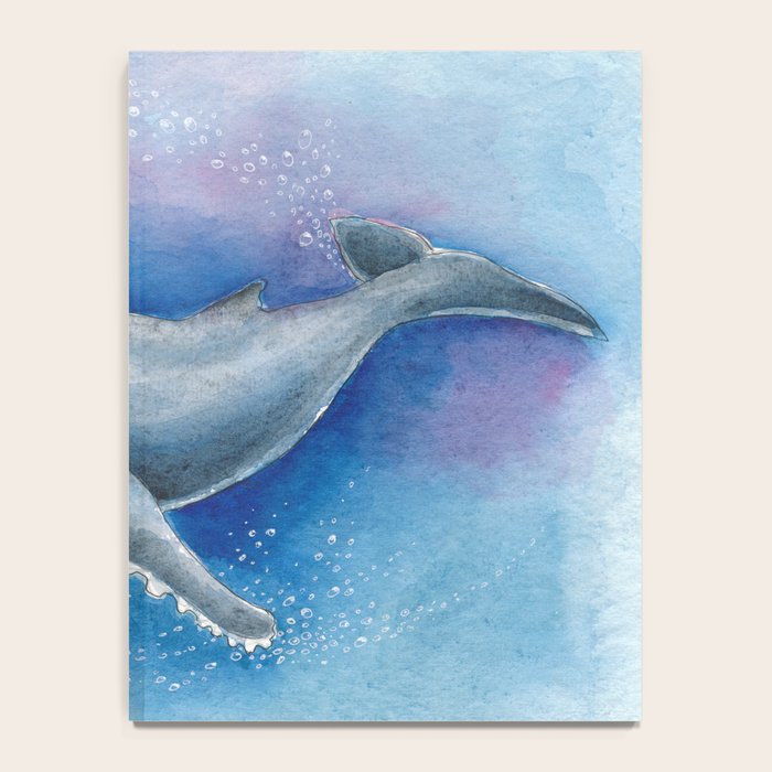 Humpback Whale and Bubbles Watercolor Ink Notebook Gallery Image 4