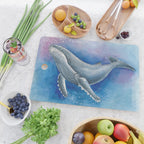 Humpback Whale and Bubbles Watercolor Ink Cutting Board Gallery Image 2