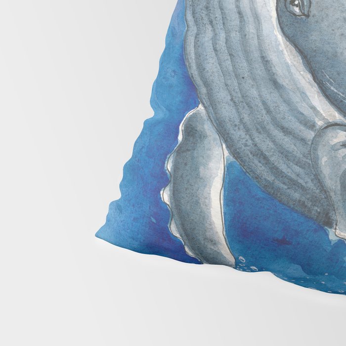 Humpback Whale and Bubbles Watercolor Ink Pillow Sham Gallery Image 4
