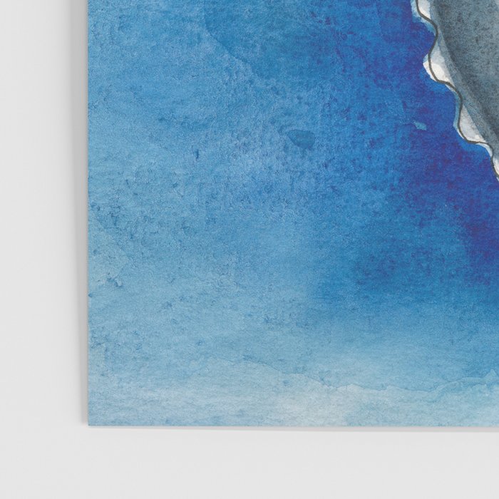 Humpback Whale and Bubbles Watercolor Ink Poster Gallery Image 3