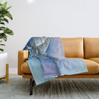 Humpback Whale and Bubbles Watercolor Ink Throw Blanket Gallery Image 1