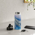 Humpback Whale and Bubbles Watercolor Ink Water Bottle Gallery Image 4