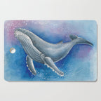 Humpback Whale and Bubbles Watercolor Ink Cutting Board Gallery Image 1