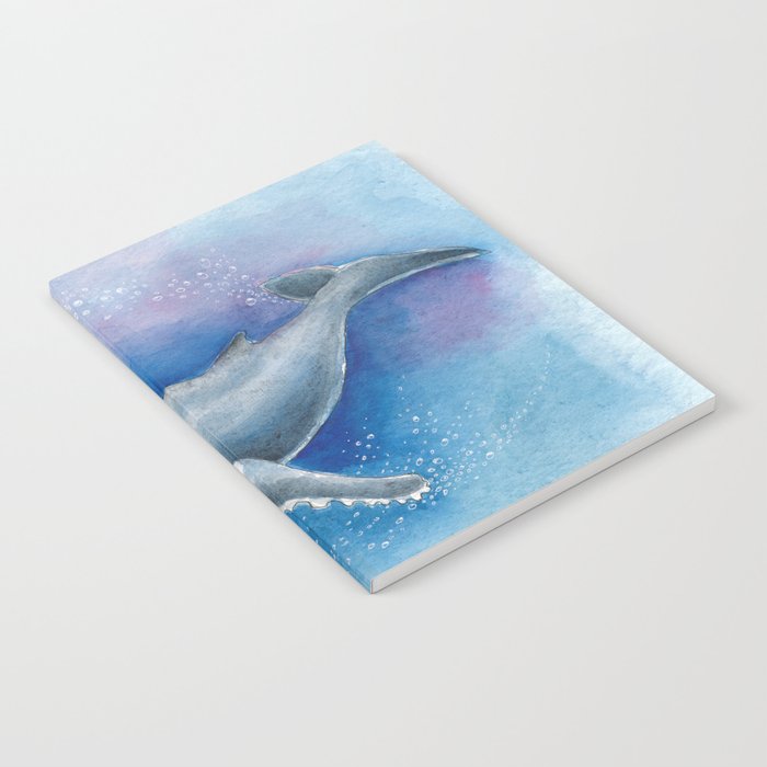 Humpback Whale and Bubbles Watercolor Ink Notebook Gallery Image 2