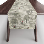 Not-So-Traditional English Fox Hunt with Dinosaurs Table Runner Gallery Image 1