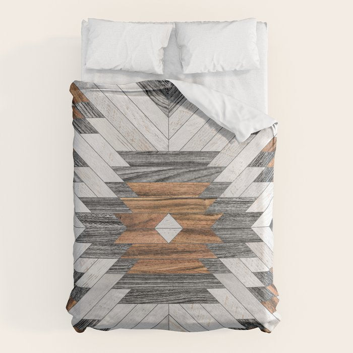 Urban Tribal Pattern No.8 - Aztec - Wood Duvet Cover Gallery Image 6