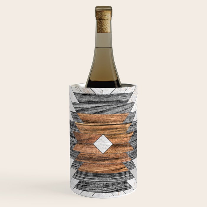 Urban Tribal Pattern No.8 - Aztec - Wood Wine Chiller Gallery Image 1