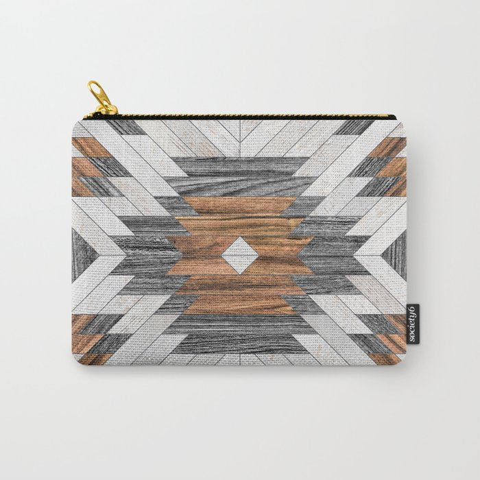 Urban Tribal Pattern No.8 - Aztec - Wood Carry All Pouch Gallery Image 1