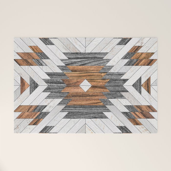 Urban Tribal Pattern No.8 - Aztec - Wood Welcome Mat Gallery Image 1