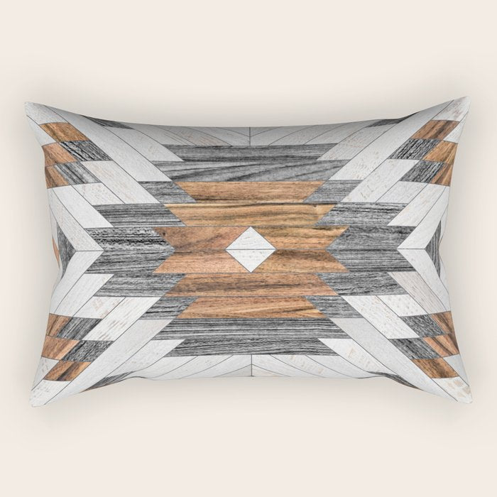 Urban Tribal Pattern No.8 - Aztec - Wood Rectangular Pillow Gallery Image 1