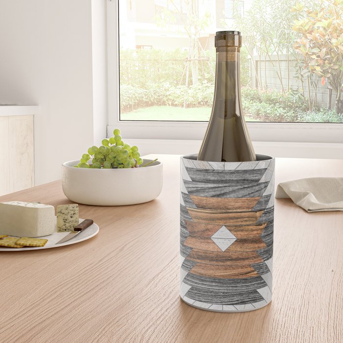 Urban Tribal Pattern No.8 - Aztec - Wood Wine Chiller Gallery Image 4