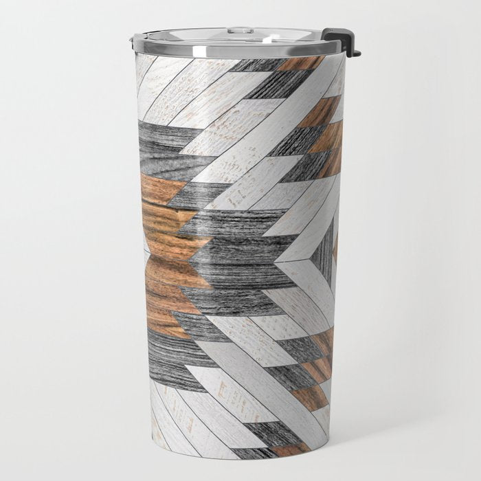 Urban Tribal Pattern No.8 - Aztec - Wood Travel Mug Gallery Image 2