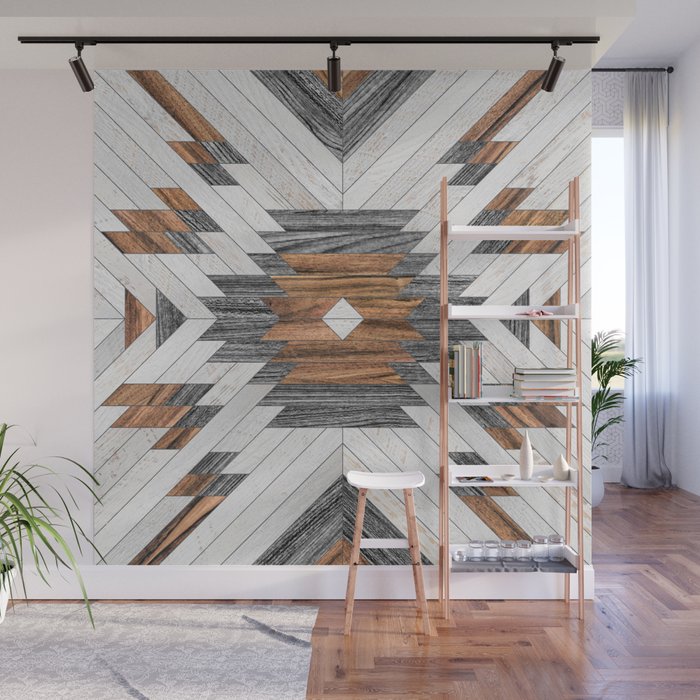 Urban Tribal Pattern No.8 - Aztec - Wood Wall Mural Gallery Image 1