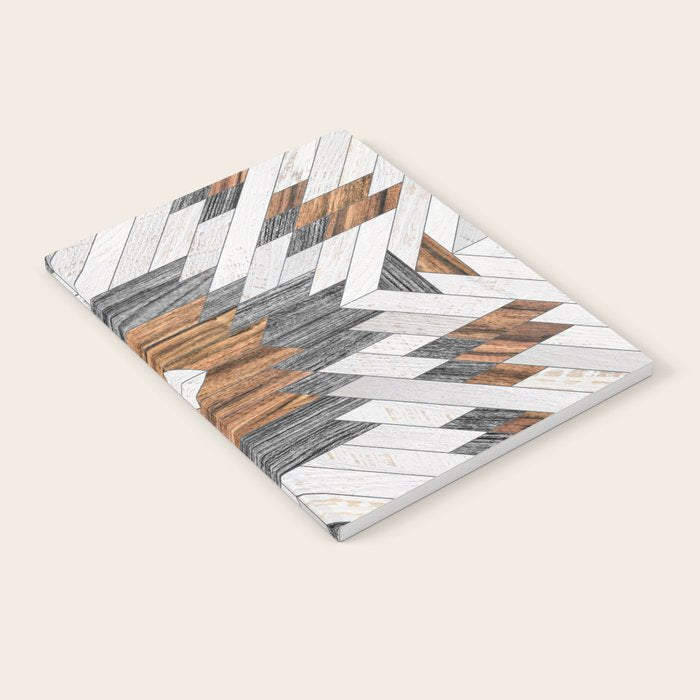 Urban Tribal Pattern No.8 - Aztec - Wood Notebook Gallery Image 1