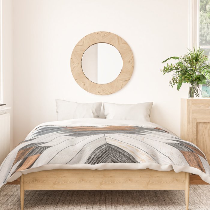 Urban Tribal Pattern No.8 - Aztec - Wood Duvet Cover Gallery Image 3