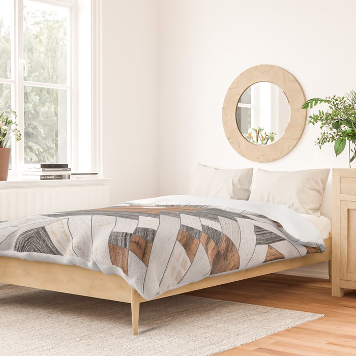 Urban Tribal Pattern No.8 - Aztec - Wood Duvet Cover Gallery Image 2