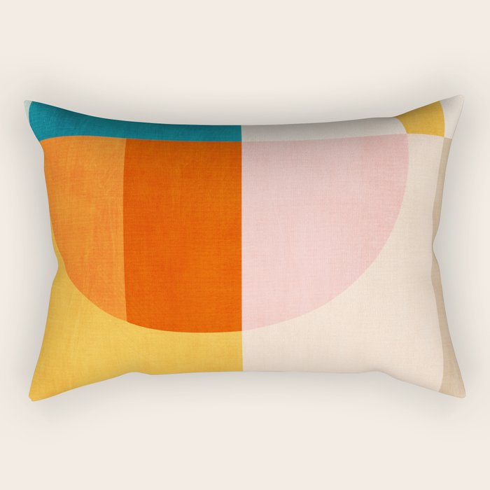 Bright Pastel Tones Geometric Abstract Artwork Rectangular Pillow Gallery Image 1
