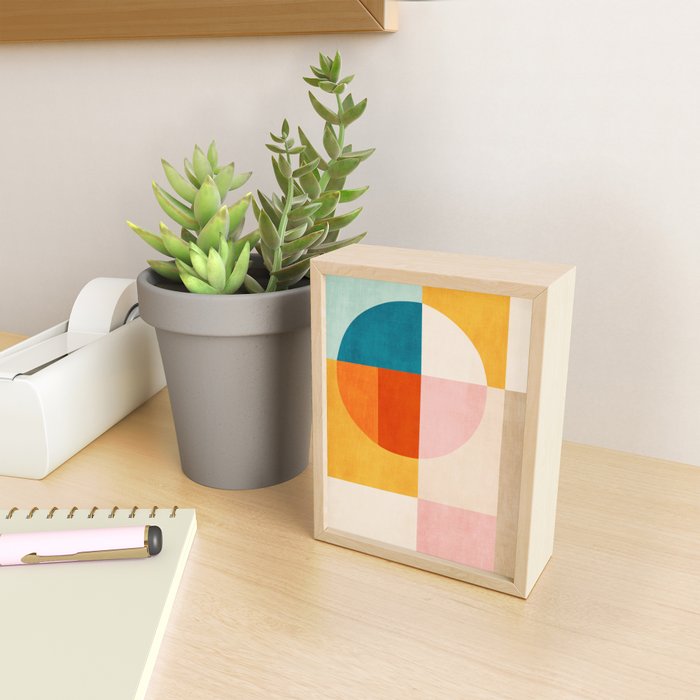 Bright Pastel Tones Geometric Abstract Artwork Mini Art Print Gallery Image 2