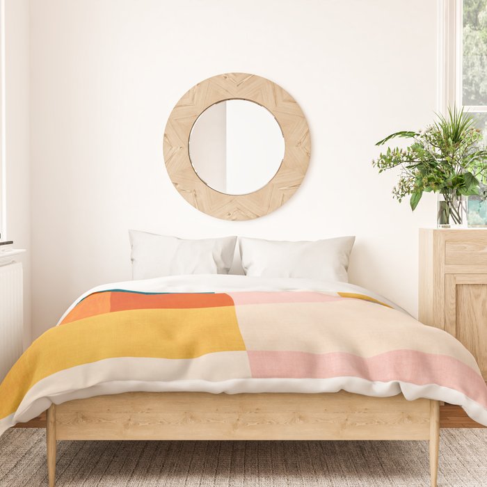 Bright Pastel Tones Geometric Abstract Artwork Duvet Cover Gallery Image 3