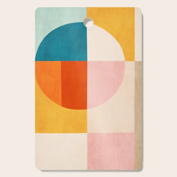 Bright Pastel Tones Geometric Abstract Artwork Cutting Board Gallery Image 1