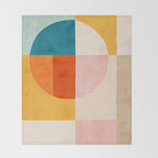 Bright Pastel Tones Geometric Abstract Artwork Throw Blanket Gallery Image 2