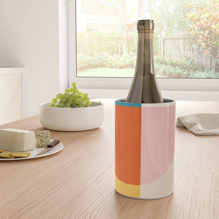 Bright Pastel Tones Geometric Abstract Artwork Wine Chiller Gallery Image 4