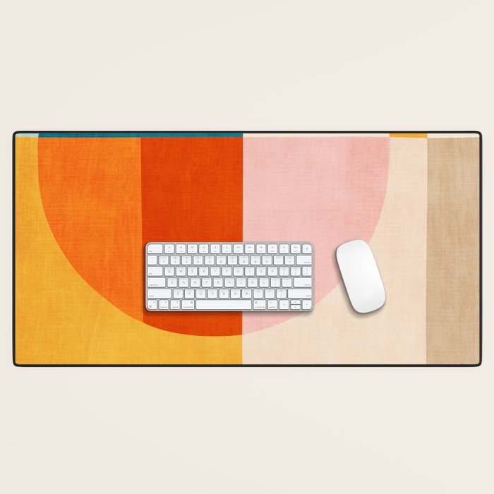 Bright Pastel Tones Geometric Abstract Artwork Desk Mat Gallery Image 1