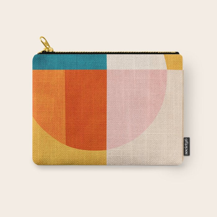 Bright Pastel Tones Geometric Abstract Artwork Carry All Pouch Gallery Image 1