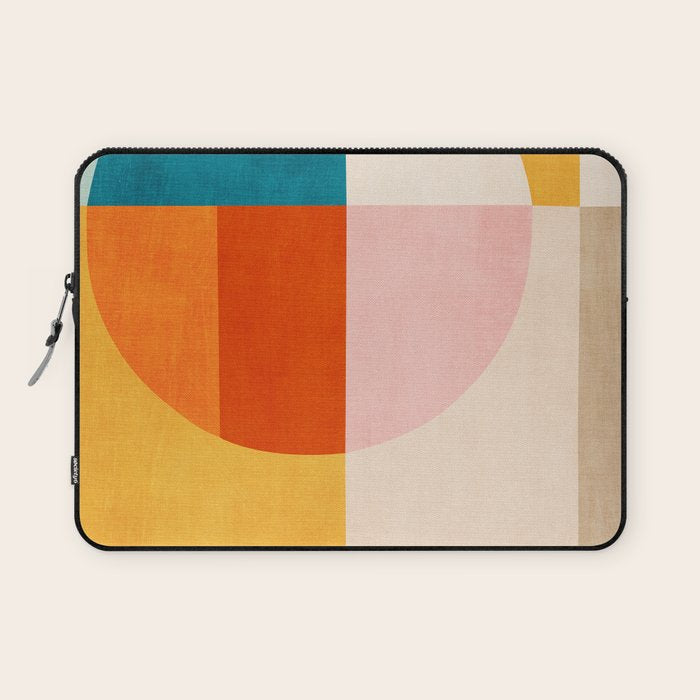 Bright Pastel Tones Geometric Abstract Artwork Laptop Sleeve Gallery Image 1