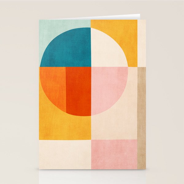 Bright Pastel Tones Geometric Abstract Artwork Stationery Card Gallery Image 2