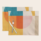 Bright Pastel Tones Geometric Abstract Artwork Placemat Gallery Image 1