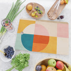 Bright Pastel Tones Geometric Abstract Artwork Cutting Board Gallery Image 2