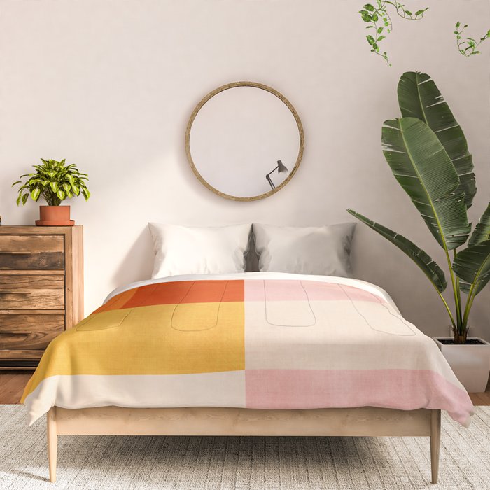 Bright Pastel Tones Geometric Abstract Artwork Comforter Gallery Image 3