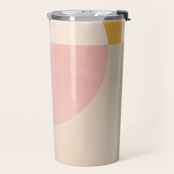 Bright Pastel Tones Geometric Abstract Artwork Travel Mug Gallery Image 2