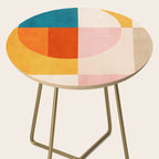 Bright Pastel Tones Geometric Abstract Artwork Side Table Gallery Image 2