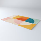 Bright Pastel Tones Geometric Abstract Artwork Rug Gallery Image 3