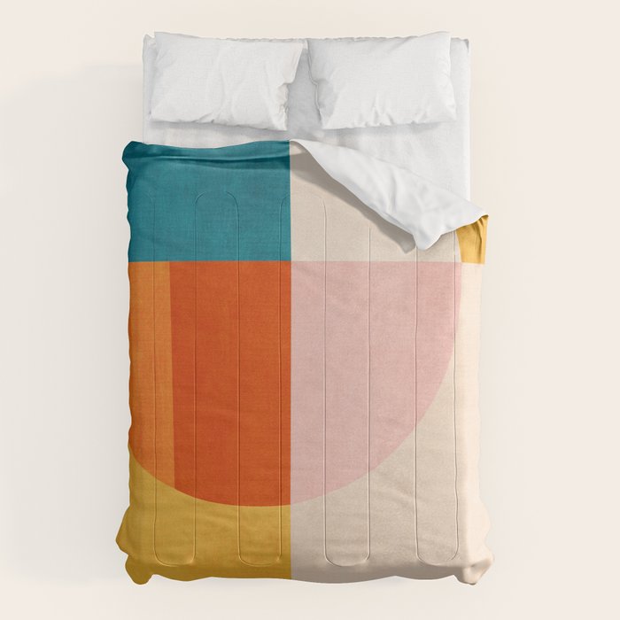 Bright Pastel Tones Geometric Abstract Artwork Comforter Gallery Image 6