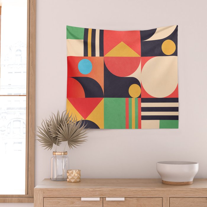 Geometric Shapes 134 Wall Tapestry Gallery Image 2