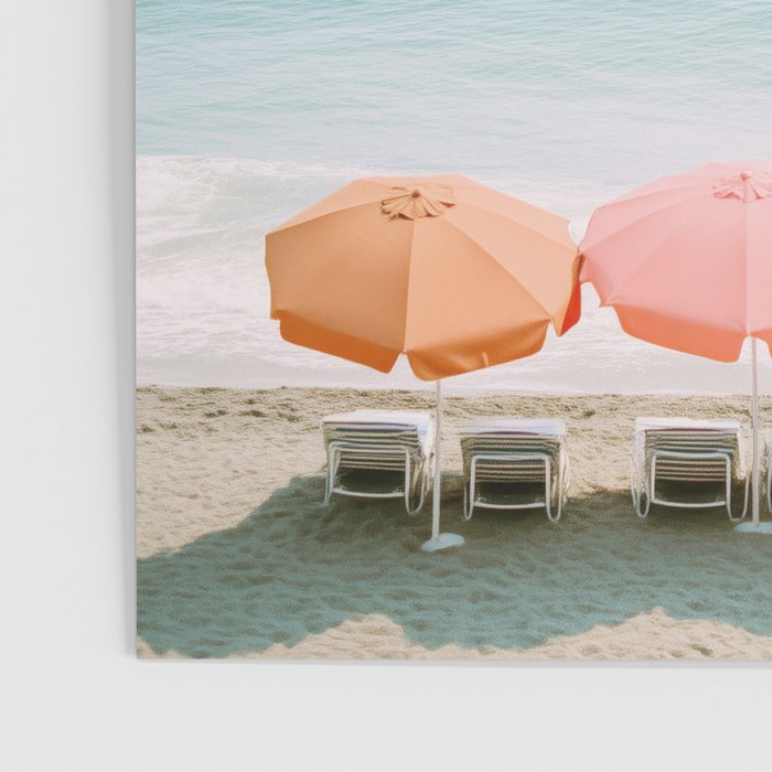 Beach Umbrella Pastel Minimalist AI Photography Poster Gallery Image 3