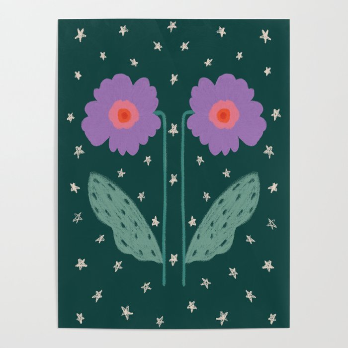 Twin Textured Flower  Poster Gallery Image 4