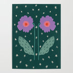 Twin Textured Flower  Poster Gallery Image 4